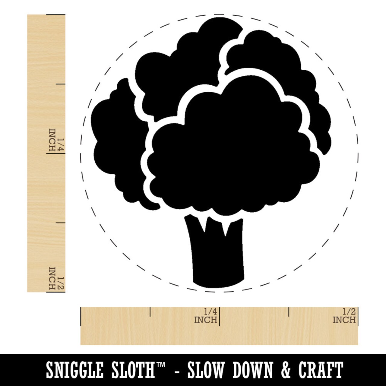 Broccoli Garden Vegetable Rubber Stamp for Stamping Crafting Planners
